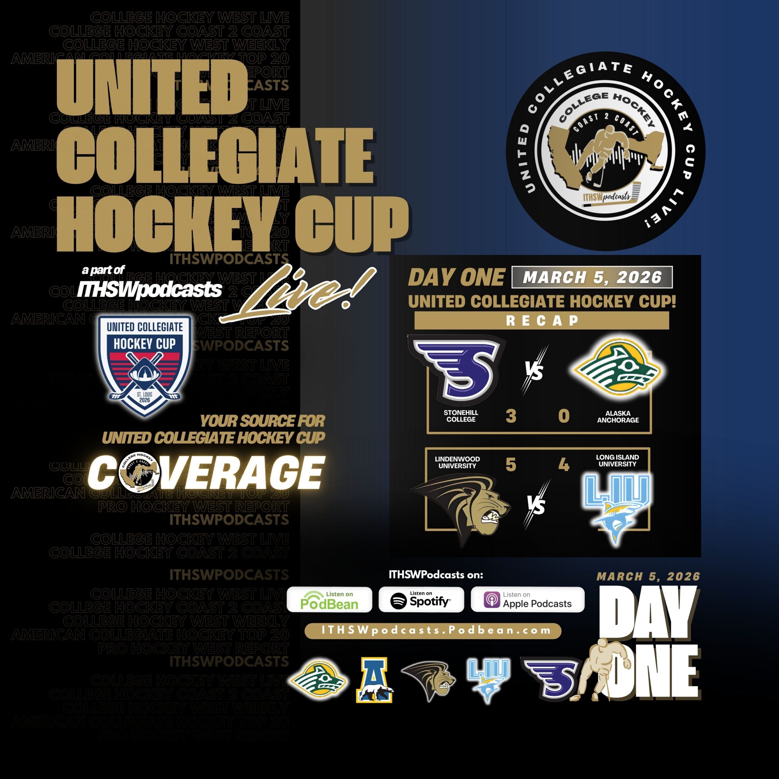 United Collegiate Hockey Cup  Day One   March 5, 2026